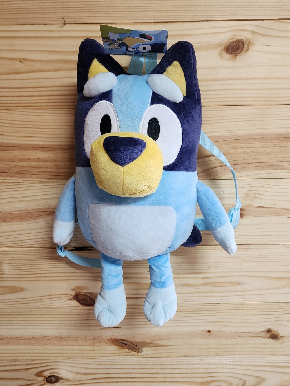 Bluey Plush Blue Character Kids Backpack - Light & Navy Blue